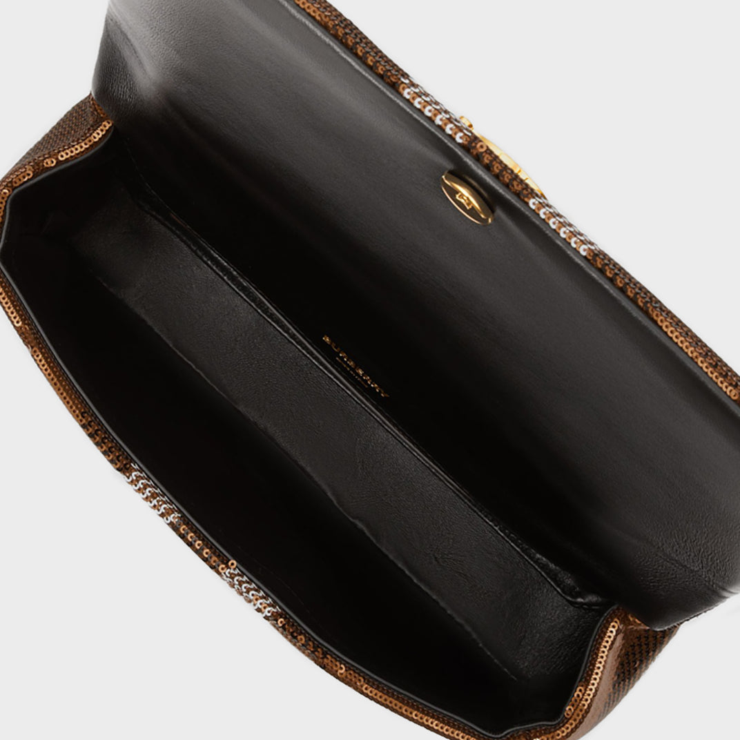 Small Sequin Check Lola Bag in Dark Birch Brown