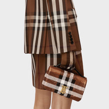 Load image into Gallery viewer, BURBERRY Small Sequin Check Lola Bag in Dark Birch Brown