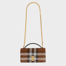 Load image into Gallery viewer, BURBERRY Small Sequin Check Lola Bag in Dark Birch Brown