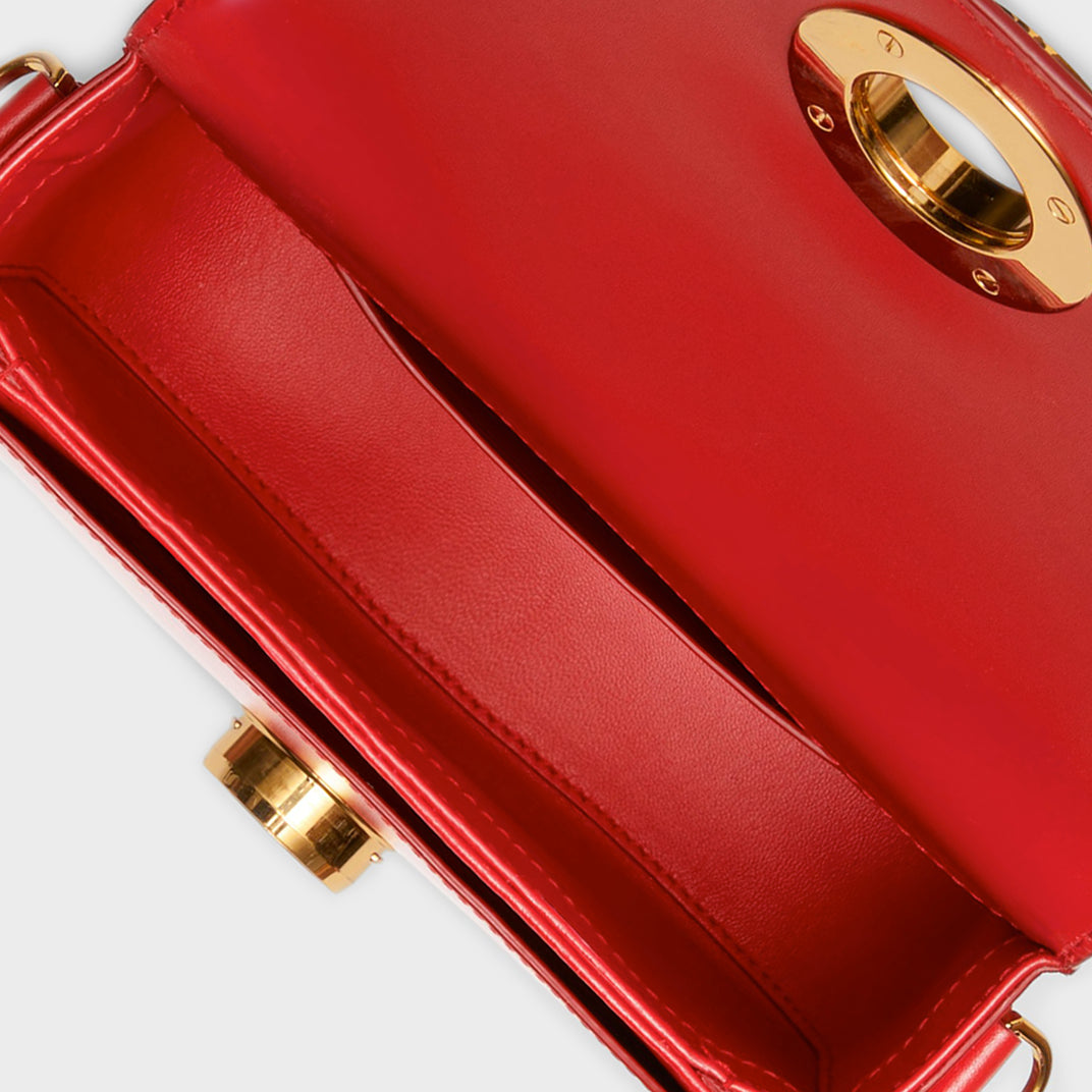 BURBERRY Small Leather Elizabeth Bag in Bright Red