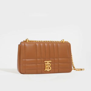 BURBERRY Small Quilted Lola Bag in Maple Brown