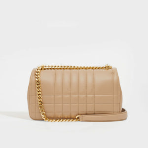 BURBERRY Small Quilted Lola Bag in Oat Beige