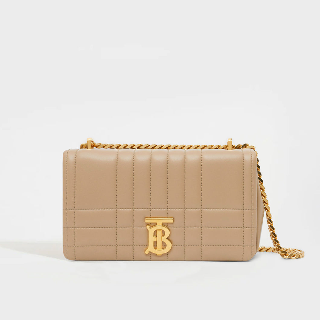 Burberry Leather Quilted Lola Clutch Bag - Neutrals - One Size