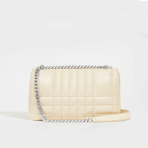BURBERRY Small Quilted Lola Bag in Pale Vanilla