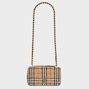 Burberry Lola Small Vintage Check Boucle Shoulder Bag