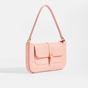 BY FAR Miranda Shoulder Bag in Pink Lizard-Effect Leather [ReSale]