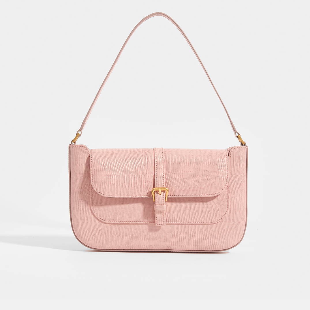 Miranda Shoulder Bag in Pink Lizard-Effect Leather [ReSale]