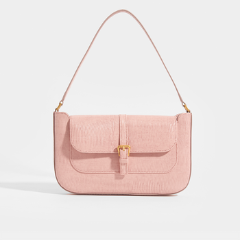 Miranda Shoulder Bag in Pink Lizard-Effect Leather [ReSale]
