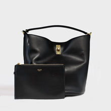 Load image into Gallery viewer, CELINE Bucket 16 Leather Shoulder Bag in Black