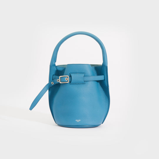 Big Bag Nano Bucket in Slate Blue Supple Grained Calfskin