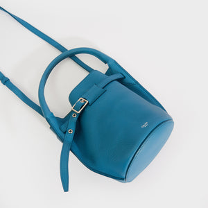 CELINE Big Bag Nano Bucket in Slate Blue Supple Grained Calfskin