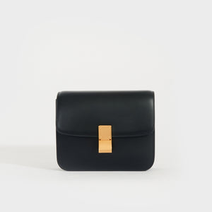 CELINE Classic Box Leather Shoulder Bag in Black