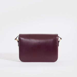 CELINE Medium Triomphe Leather Shoulder Bag in Bordeaux