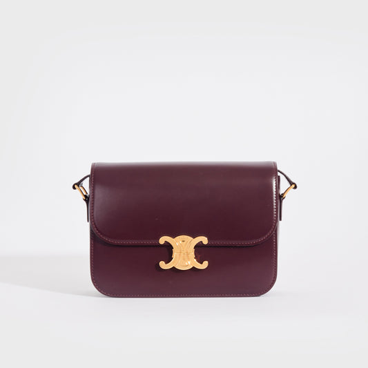 Medium Classique Triomphe Shoulder Bag in Bordeaux