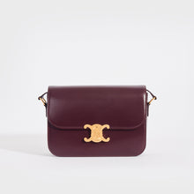 Load image into Gallery viewer, CELINE Medium Triomphe Leather Shoulder Bag in Bordeaux