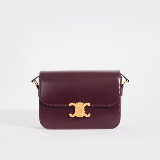 Medium Triomphe Shoulder Bag in Bordeaux