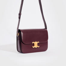 Load image into Gallery viewer, CELINE Medium Triomphe Leather Shoulder Bag in Bordeaux