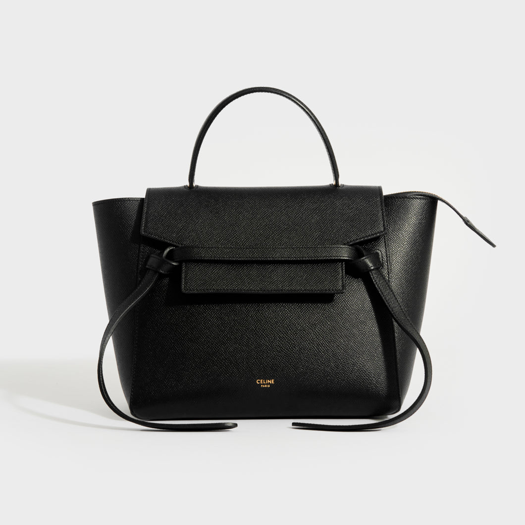 CELINE Micro Belt Bag in Black Grained Leather