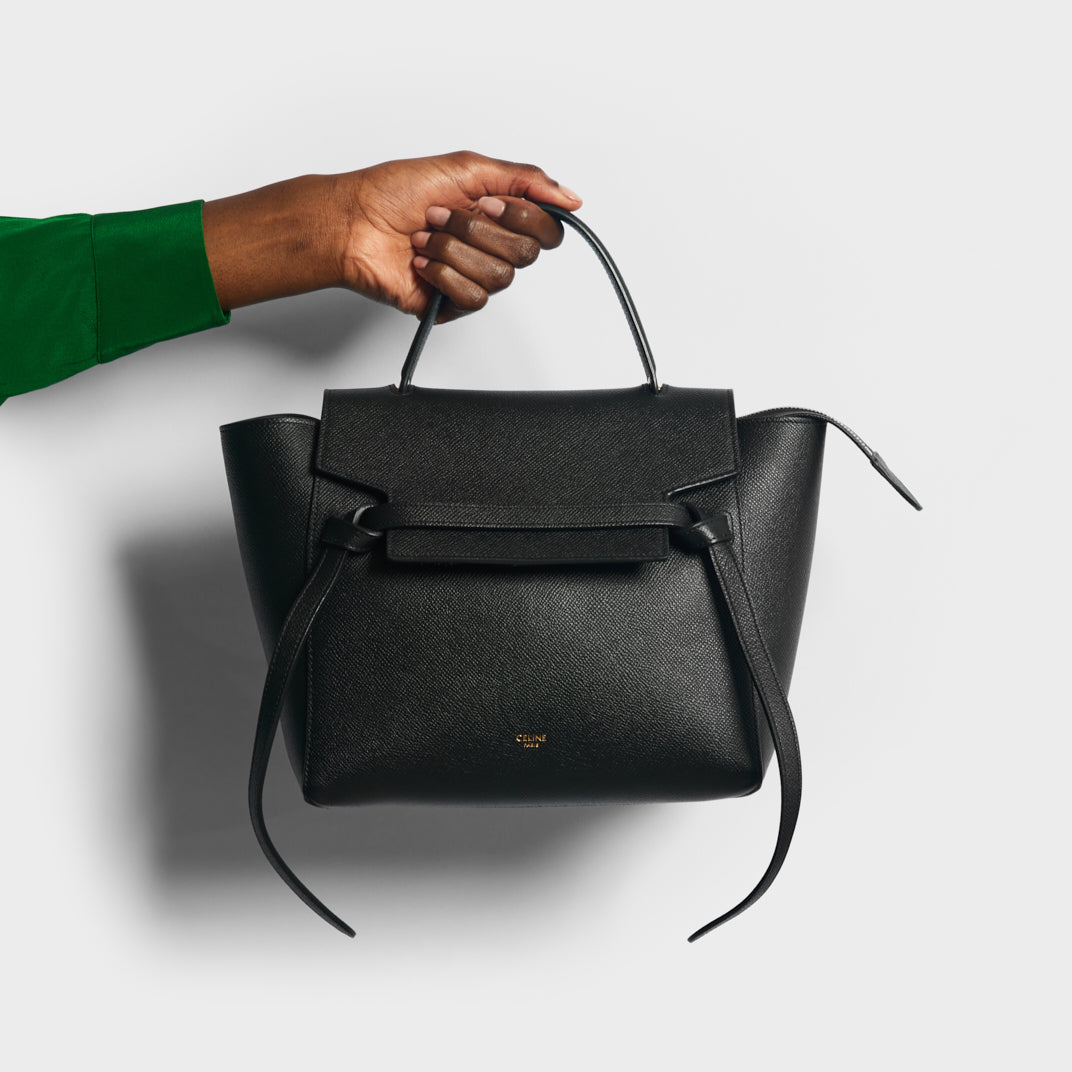 Celine Micro Belt Bag In Black Grained Leather | Cocoon