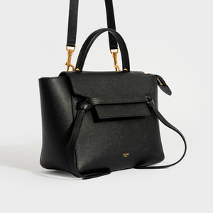 CELINE Micro Belt Bag in Black Grained Leather