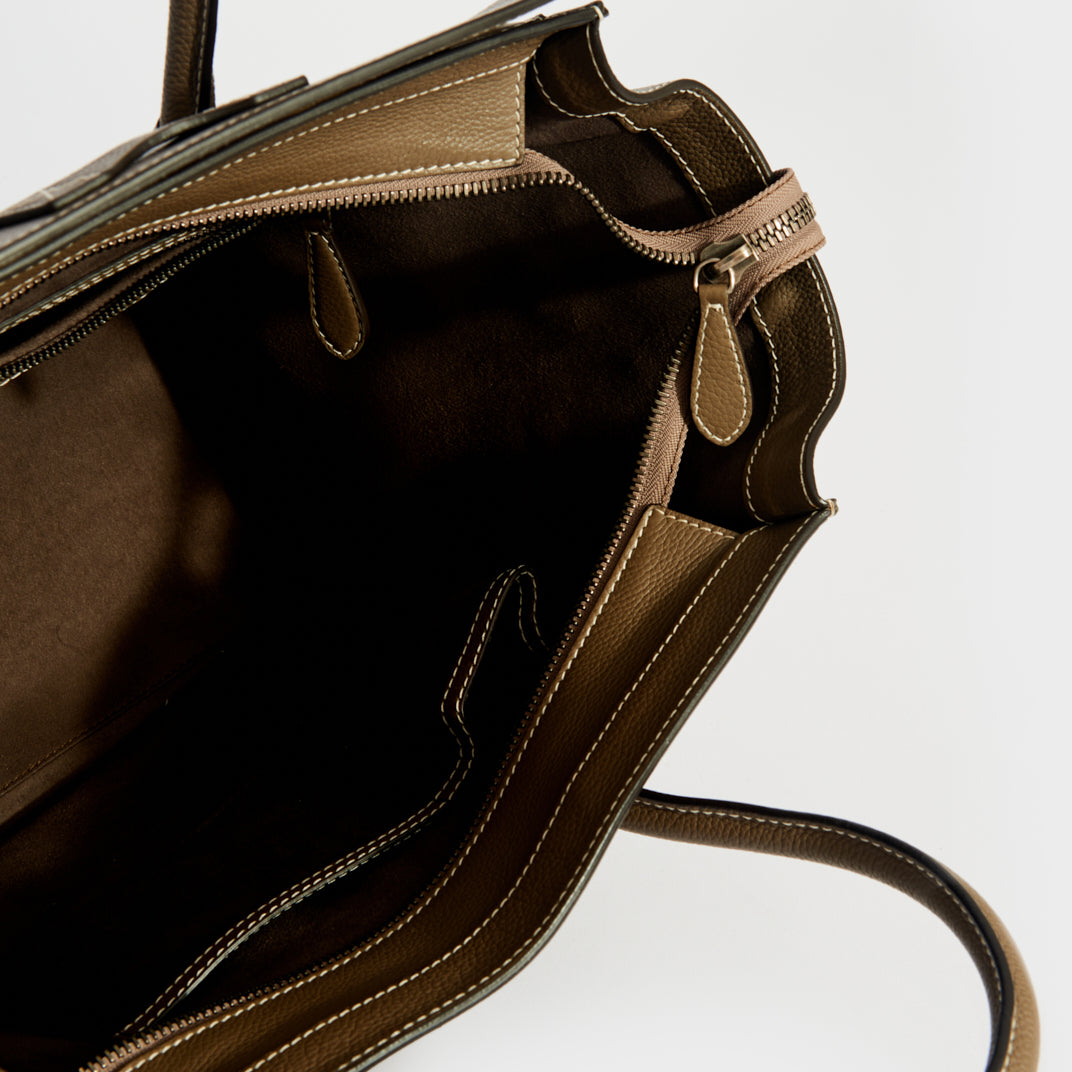 Mini luggage handbag in drummed calfskin sale