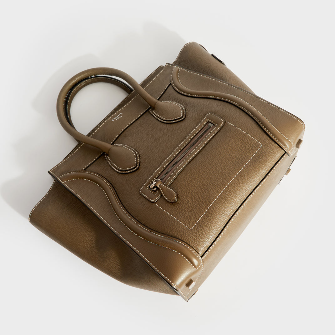 Mini Luggage Handbag in Light Brown Calfskin