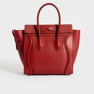 CELINE Micro Luggage Handbag in Red [ReSale]