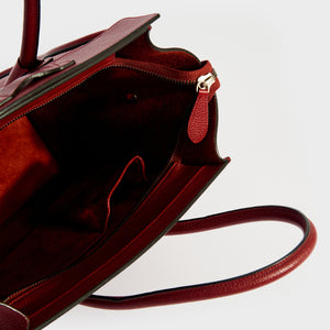 CELINE Micro Luggage Handbag in Red
