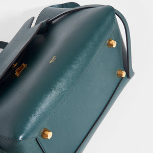 CELINE Mini Belt Bag in Green Grained Calfskin bottom 