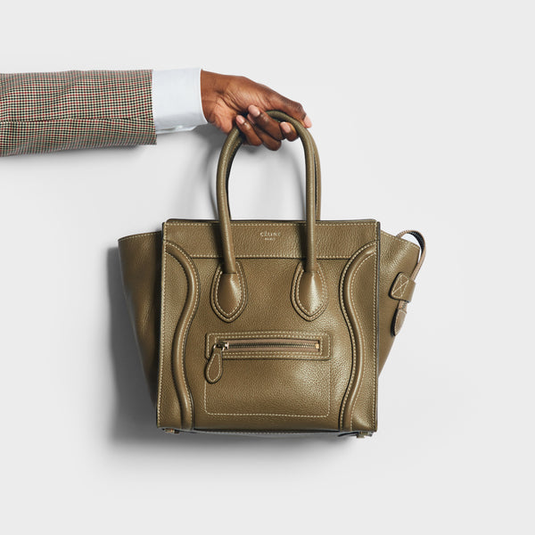 CELINE Micro Luggage Handbag in Grey ReSale COCOON