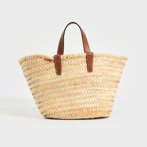 CELINE Triomphe Teen Panier Basket Bag in Raffia