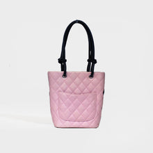 Load image into Gallery viewer, CHANEL Cambon Ligne Diamond Quilted Tote Bag in Pink with Black 2004 - 2005