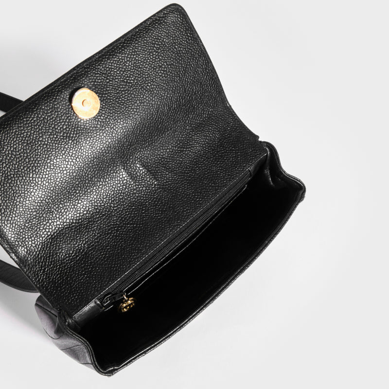 Chanel Vintage Black Caviar Leather CC Shoulder Bag | Cocoon