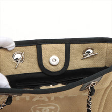 Load image into Gallery viewer, CHANEL Deauville PM Canvas Chain Tote Bag in Natural [ReSale]