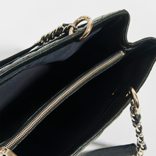 Load image into Gallery viewer, CHANEL Vintage Shopping Tote in Black Caviar Leather with Silver Hardware - Interior