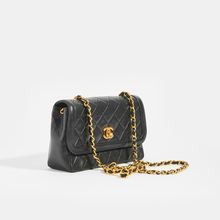Load image into Gallery viewer, CHANEL Vintage Quilted Single Flap Chain Shoulder Bag in Black Lambskin - 1994 - 1996