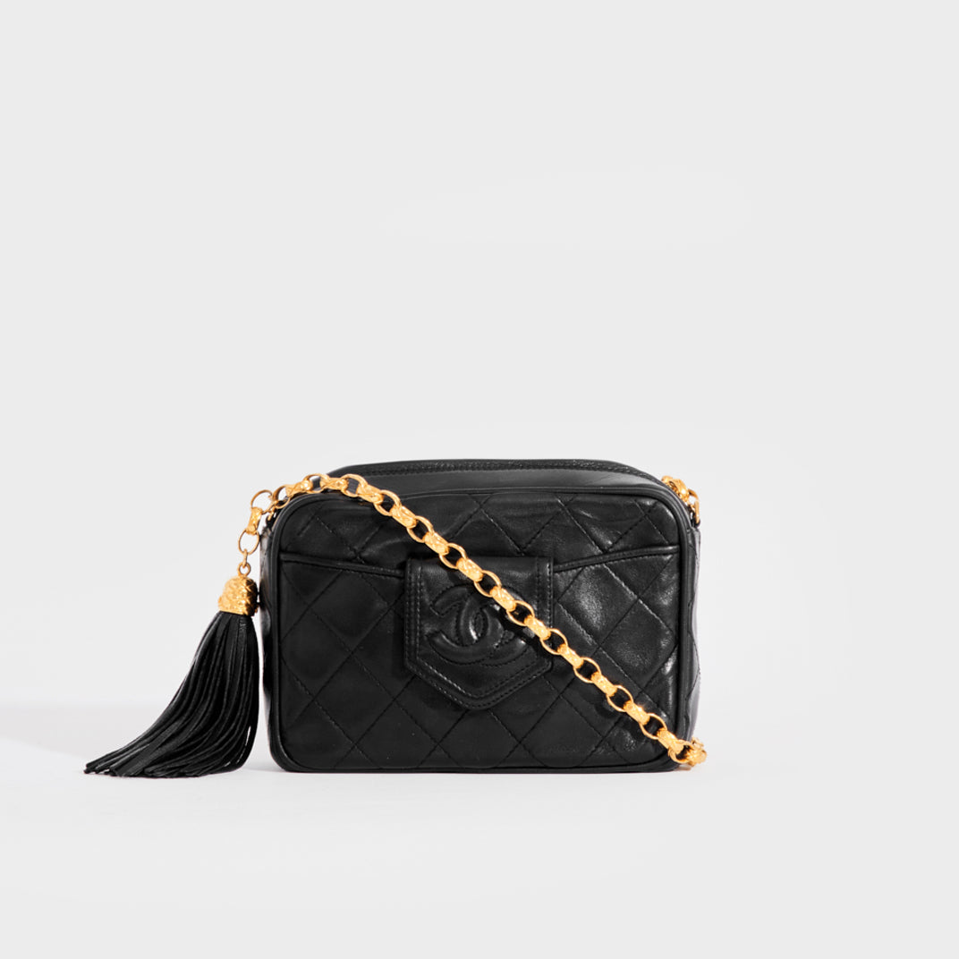 CHANEL Black Leather Quilted Crossbody Bag with Tassel – theREMODA