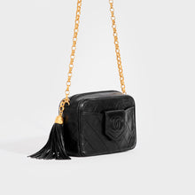 Load image into Gallery viewer, CHANEL CC Diamond-Quilted Tassel Crossbody Bag in Black 1989 - 1991