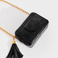 Load image into Gallery viewer, CHANEL CC Diamond-Quilted Tassel Crossbody Bag in Black 1989 - 1991