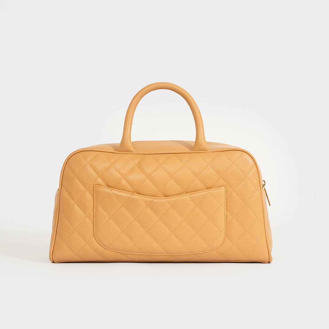 CC Quilted Caviar Bowling Bag in Beige 2003 - 2004