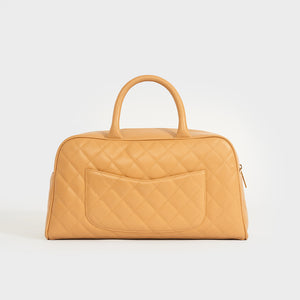 CHANEL CC Quilted Caviar Bowling Bag in Beige 2003 - 2004