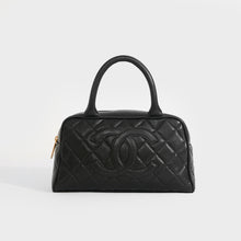 Load image into Gallery viewer, CHANEL CC Quilted Caviar Bowling Bag in Black 2003 - 2004