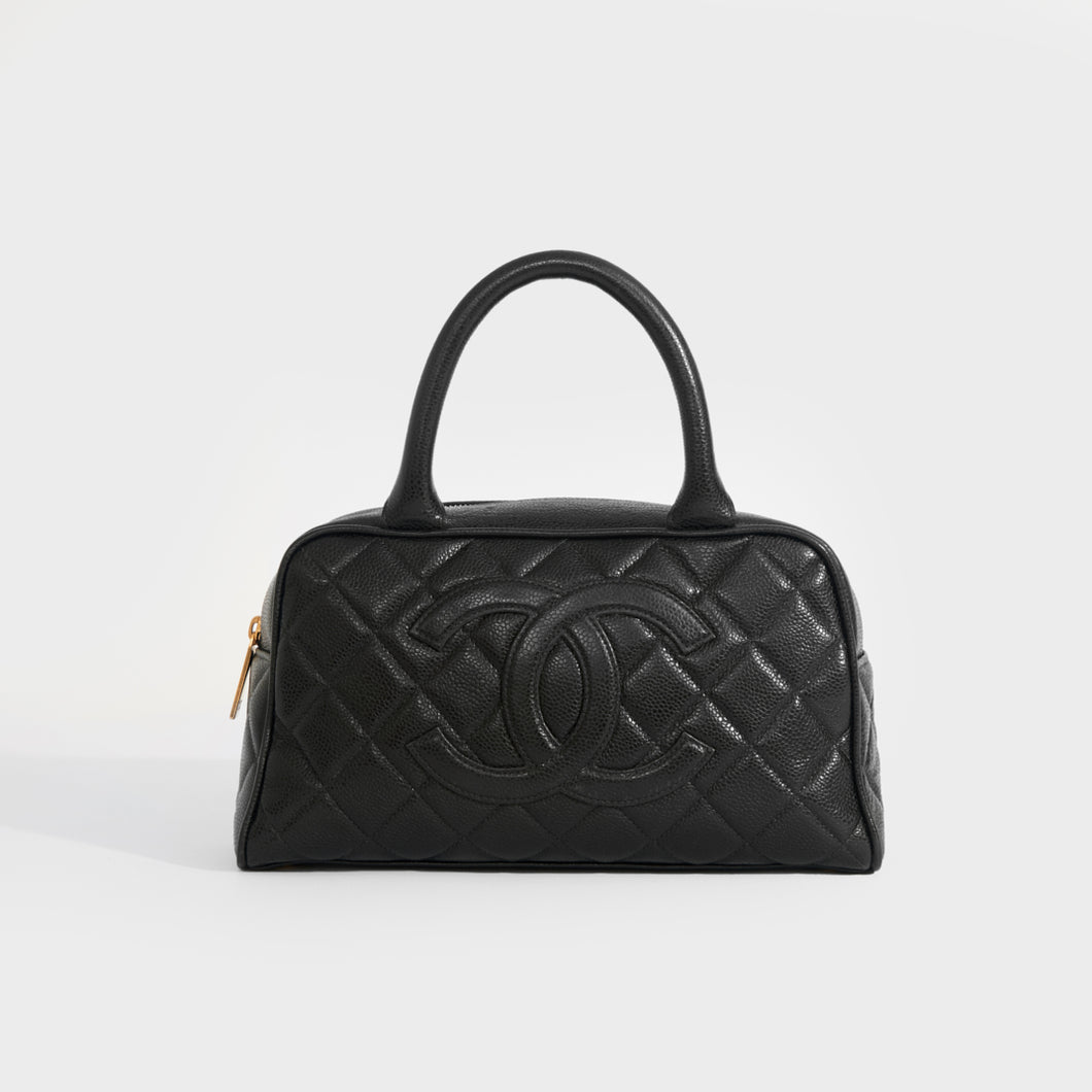 Chanel CC Black Caviar Bowler Weekender