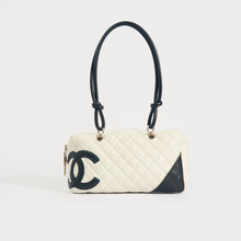Load image into Gallery viewer, CHANEL Cambon Ligne Bowler Bag in Quilted White Leather 2005-2006