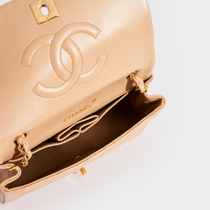 CHANEL Classic Single Flap Bag in Beige Lambskin 2011
