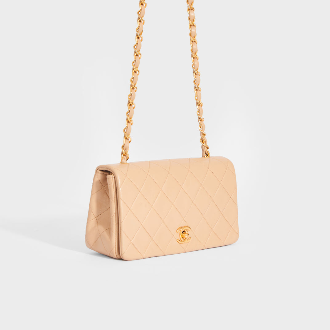 Classic Single Flap Bag in Beige Lambskin 2011