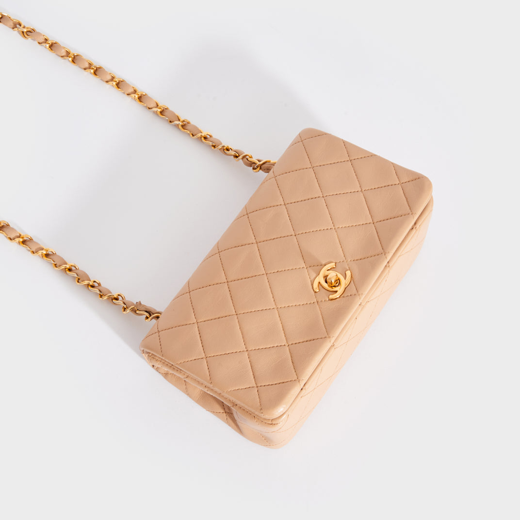 Classic Single Flap Bag in Beige Lambskin 2011