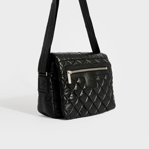 CHANEL Coco Cocoon Medium Quilted Nylon Messenger Bag in Black 2010 - 2011