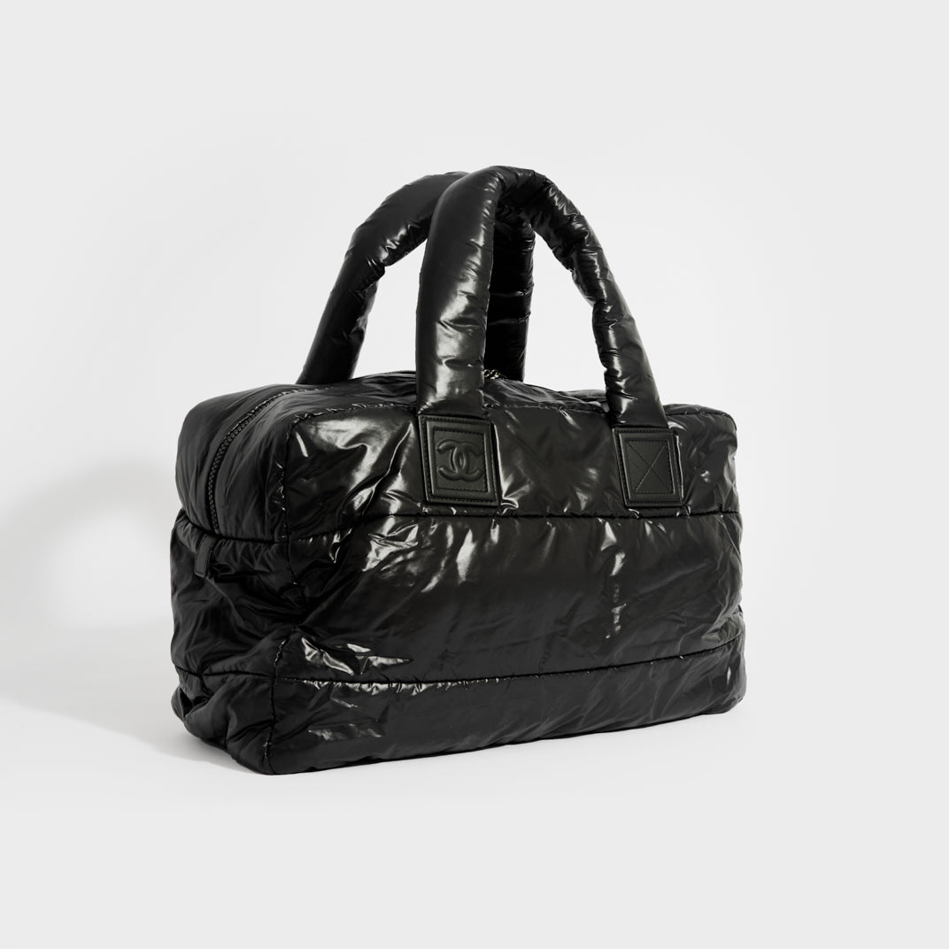 CHANEL Coco Cocoon PM Nylon Tote Bag Handbag Black Leather ref.261910 -  Joli Closet