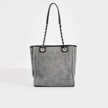 Load image into Gallery viewer, CHANEL Deauville PM Canvas Chain Tote Bag in Grey 2012